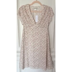 NWT Outerknown Dress‎ Small Womens Juniper Floral V Neck Mini MSRP $228